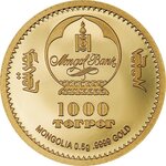 Pièce de monnaie en Or 1000 Togrog g 0.5 Millésime 2024 Evolution of Life GOLDEN AVES