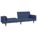 vidaXL Canapé-lit à 2 places avec deux oreillers bleu tissu