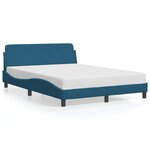 vidaXL Cadre de lit avec tête de lit Dover bleu 140x190cm velours