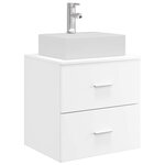 vidaXL Vanité de lavabo mural Blanc 49 5 x 41 x 62 5 cm
