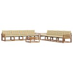 vidaXL Ensemble de canapés d'extérieur 9 Pièces Naturel et Beige