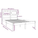 vidaXL Cadre de lit Bois massif 140x190 cm