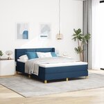 Lit à ressorts vidaXL avec matelas bleu 140x190 cm Tissu