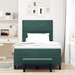 vidaXL Lit à ressorts avec matelas Vert foncé 120 x 200 cm Velours