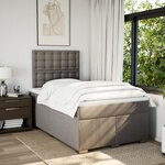 vidaXL Sommier à lattes de lit avec matelas Taupe 120x200 cm Tissu