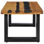 vidaXL Table basse 100x50x40 cm Bois de teck massif et pierre de lave