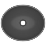vidaXL Lavabo ovale de luxe Gris foncé mat 40x33 cm Céramique