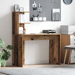 vidaXL Bureau d'écriture en vieux bois Vieux bois Bois Moyen Minimaliste