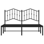 vidaXL Cadre de lit métal sans matelas avec tête de lit noir 135x190cm