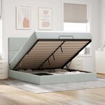 vidaXL Cadre de lit ottoman avec matelas gris clair 200x200 cm velours