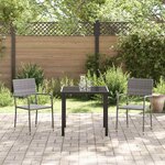 vidaXL Ensemble de salle à manger pour jardin 3 Pièces Gris Poly rotin