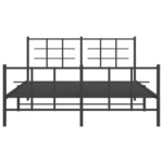 vidaXL Cadre de lit métal sans matelas avec pied de lit noir 150x200cm