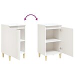 vidaXL Tables de chevet 2Pièces blanc brillant 40x35x70cm bois ingénierie
