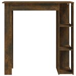 vidaXL Table de bar avec étagère chêne fumé bois d'ingénierie