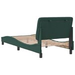 vidaXL Cadre de lit avec tête de lit Vert foncé 90x200 cm Velours