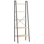 vidaXL Étagère sur pied 5 niveaux Marron clair et noir 56x35x174 cm