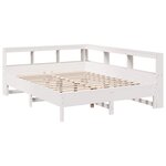 vidaXL Lit bibliothèque sans matelas blanc 150x200 cm bois pin massif