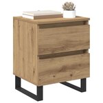 vidaXL Cabinet de chevet 2 Pièces Chêne artisanal 40 x 35 x 50 cm