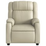 vidaXL Fauteuil inclinable électrique Crème Similicuir
