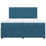 vidaXL Sommier à lattes de lit et matelas Bleu foncé 200x200cm Velours