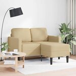 vidaXL Canapé 2 places avec méridienne en L gris-vert 125 cm lin