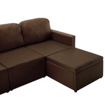 vidaXL Canapé-lit modulaire 3 places Marron Similicuir
