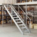 vidaXL Escalier en caillebotis 60x24x7 cm acier galvanisé