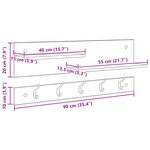 vidaXL Porte-manteau mural Blanc 90 x 15 x 36 cm Bois d'ingénierie