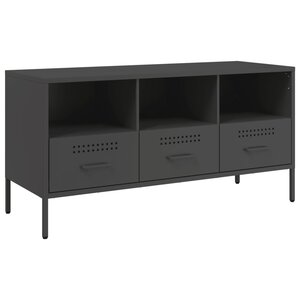 vidaXL Meuble TV noir 100 5x39x50 5 cm acier