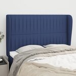 vidaXL Tête de lit avec oreilles Bleu 147x23x118/128 cm Tissu
