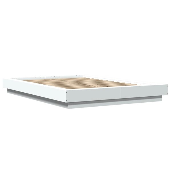 vidaXL Cadre de lit avec lumières LED blanc 120x200 cm bois ingénierie