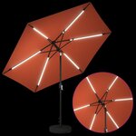 vidaXL Parasol de jardin avec lampes LED 300 x 300 cm Polyester