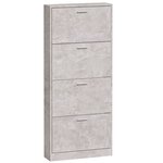 vidaXL Armoire à chaussures Gris béton 59x17x150 cm Bois d'ingénierie