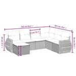 vidaXL Salon de jardin 7 Pièces avec coussins gris résine tressée