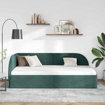 vidaXL Cadre de lit d'angle Vert foncé 80 x 200 cm Velours