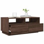 vidaXL Table basse avec lumières LED chêne marron 90x49x40 cm