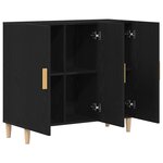 vidaXL Buffet Noir 90 x 34 x 80 cm Bois d'ingénierie
