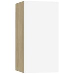 vidaXL Meuble TV Blanc et chêne sonoma 30 5x30x60 cm Bois d’ingénierie