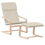 vidaXL Chaise de relaxation avec repose-pied Crème Tissu