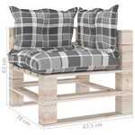 vidaXL Canapé palette de jardin 2 places et coussins pinède