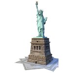 Puzzle 3d statue de la liberté - ravensburger - monument 108 pieces - sans colle - des 8 ans