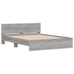 vidaXL Cadre de lit avec tête de lit et LED sonoma gris 150x200 cm