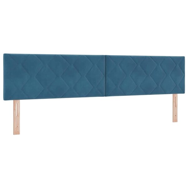 vidaXL Lit à ressorts avec matelas Bleu foncé 200 x 200 cm Polyester