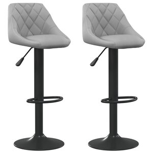 vidaXL Tabourets de bar lot de 2 gris clair velours