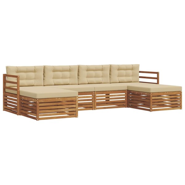 vidaXL Ensembles de canapés avec coussin 6 Pièces Naturel et Beige
