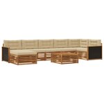 vidaXL Ensemble de canapés d'extérieur 8 pc Naturel et Beige