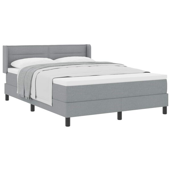 vidaXL Lit à ressorts avec tête de lit Gris clair 190 x 140 cm tissu