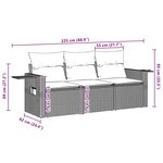 vidaXL Salon de jardin avec coussins 3 Pièces marron résine tressée