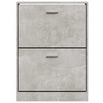 vidaXL Armoire à chaussures Gris béton 59x17x81 cm Bois d'ingénierie