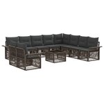 vidaXL Ensemble de canapé de jardin 11 Pièces Gris polyrotin